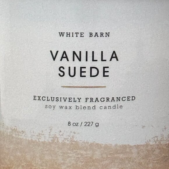 BBW Vanilla Suede White Barn Bath & Body Works Single Wick Candle - Picture 3 of 10